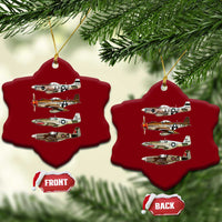 WW2 Warplanes B-17 P51 Ceramic Ornament Vintage WWII Fighter Planes Iconic Military Aircraft - Wonder Print Shop