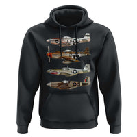 WW2 Warplanes B-17 P51 Hoodie Vintage WWII Fighter Planes Iconic Military Aircraft