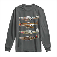 WW2 Warplanes B-17 P51 Long Sleeve Shirt Vintage WWII Fighter Planes Iconic Military Aircraft