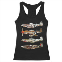 WW2 Warplanes B-17 P51 Racerback Tank Top Vintage WWII Fighter Planes Iconic Military Aircraft