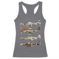 WW2 Warplanes B-17 P51 Racerback Tank Top Vintage WWII Fighter Planes Iconic Military Aircraft