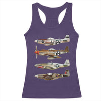 WW2 Warplanes B-17 P51 Racerback Tank Top Vintage WWII Fighter Planes Iconic Military Aircraft