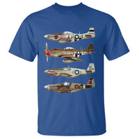 WW2 Warplanes B-17 P51 T Shirt Vintage WWII Fighter Planes Iconic Military Aircraft
