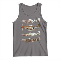 WW2 Warplanes B-17 P51 Tank Top Vintage WWII Fighter Planes Iconic Military Aircraft