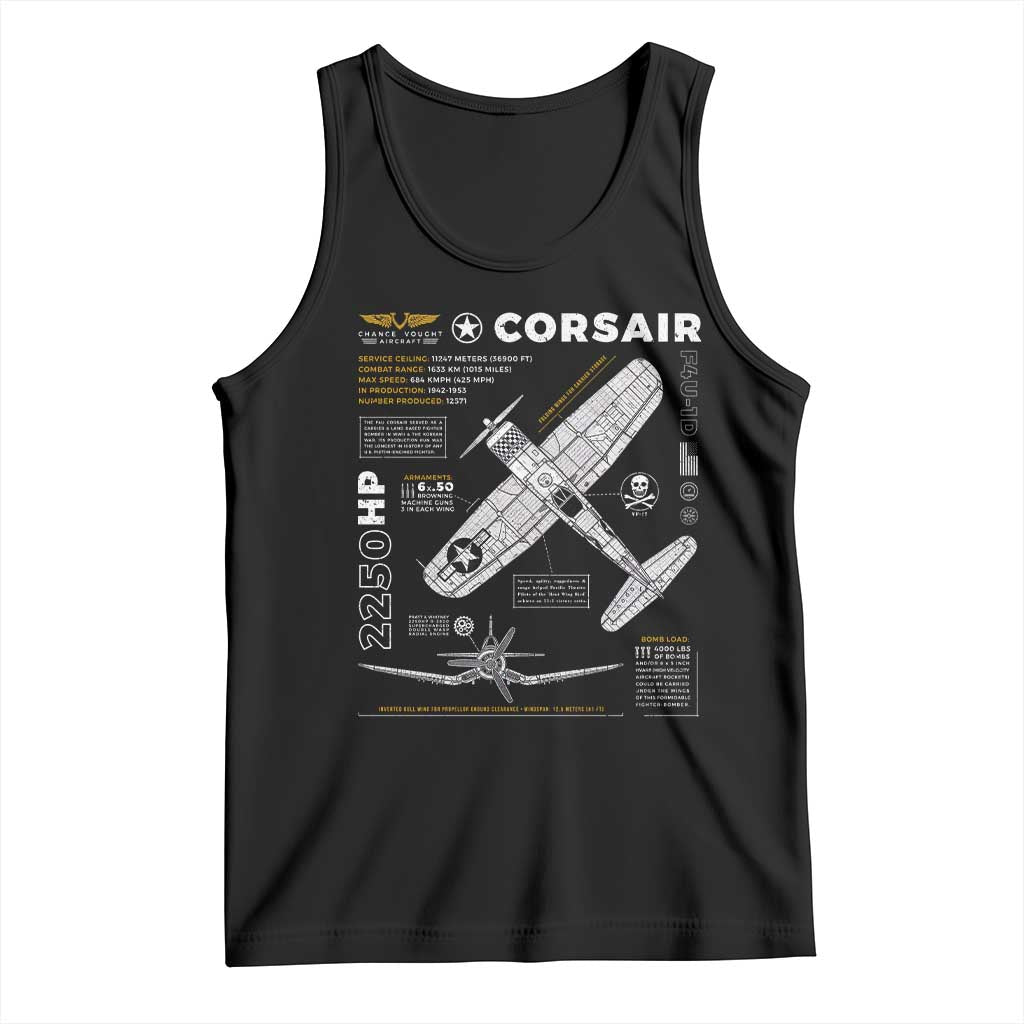 F4U Corsair Tank Top WW2 Fighter Plane US WWII Warbird Vintage