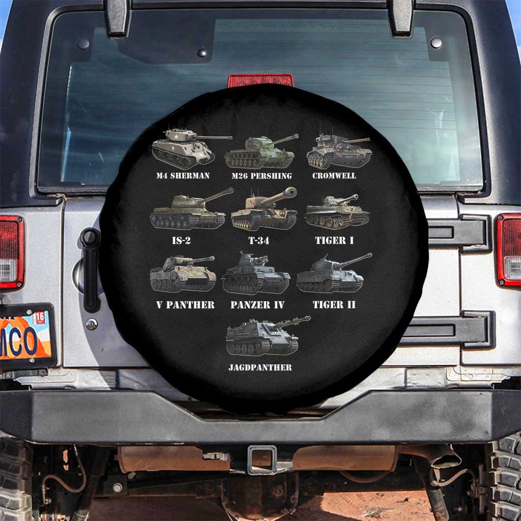 WW2 Tanks Spare Tire Cover M4 Sherman Panzer IV Tiger II T-34 History Buff
