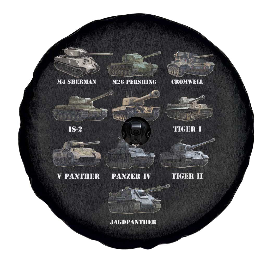 WW2 Tanks Spare Tire Cover M4 Sherman Panzer IV Tiger II T-34 History Buff