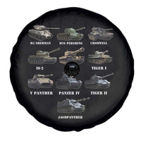 WW2 Tanks Spare Tire Cover M4 Sherman Panzer IV Tiger II T-34 History Buff