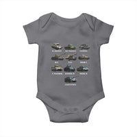 WW2 Tanks Baby Onesie M4 Sherman Panzer IV Tiger II T-34 History Buff