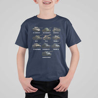 WW2 Tanks T Shirt For Kid M4 Sherman Panzer IV Tiger II T-34 History Buff