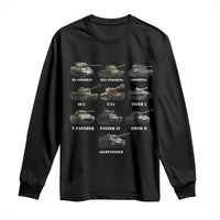WW2 Tanks Long Sleeve Shirt M4 Sherman Panzer IV Tiger II T-34 History Buff