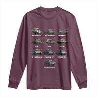 WW2 Tanks Long Sleeve Shirt M4 Sherman Panzer IV Tiger II T-34 History Buff