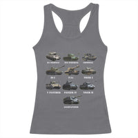 WW2 Tanks Racerback Tank Top M4 Sherman Panzer IV Tiger II T-34 History Buff