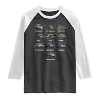 WW2 Tanks Raglan Shirt M4 Sherman Panzer IV Tiger II T-34 History Buff
