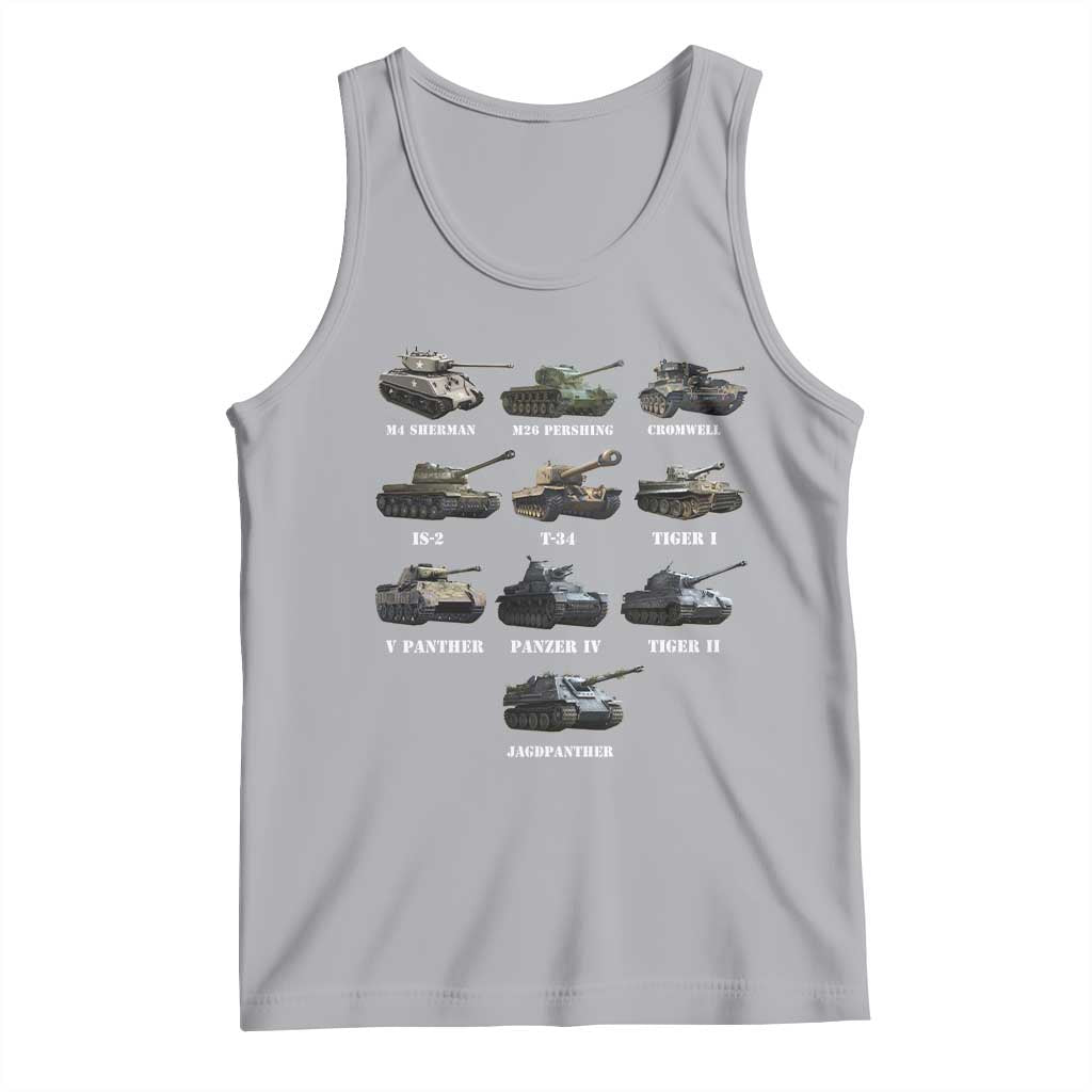 WW2 Tanks Tank Top M4 Sherman Panzer IV Tiger II T-34 History Buff