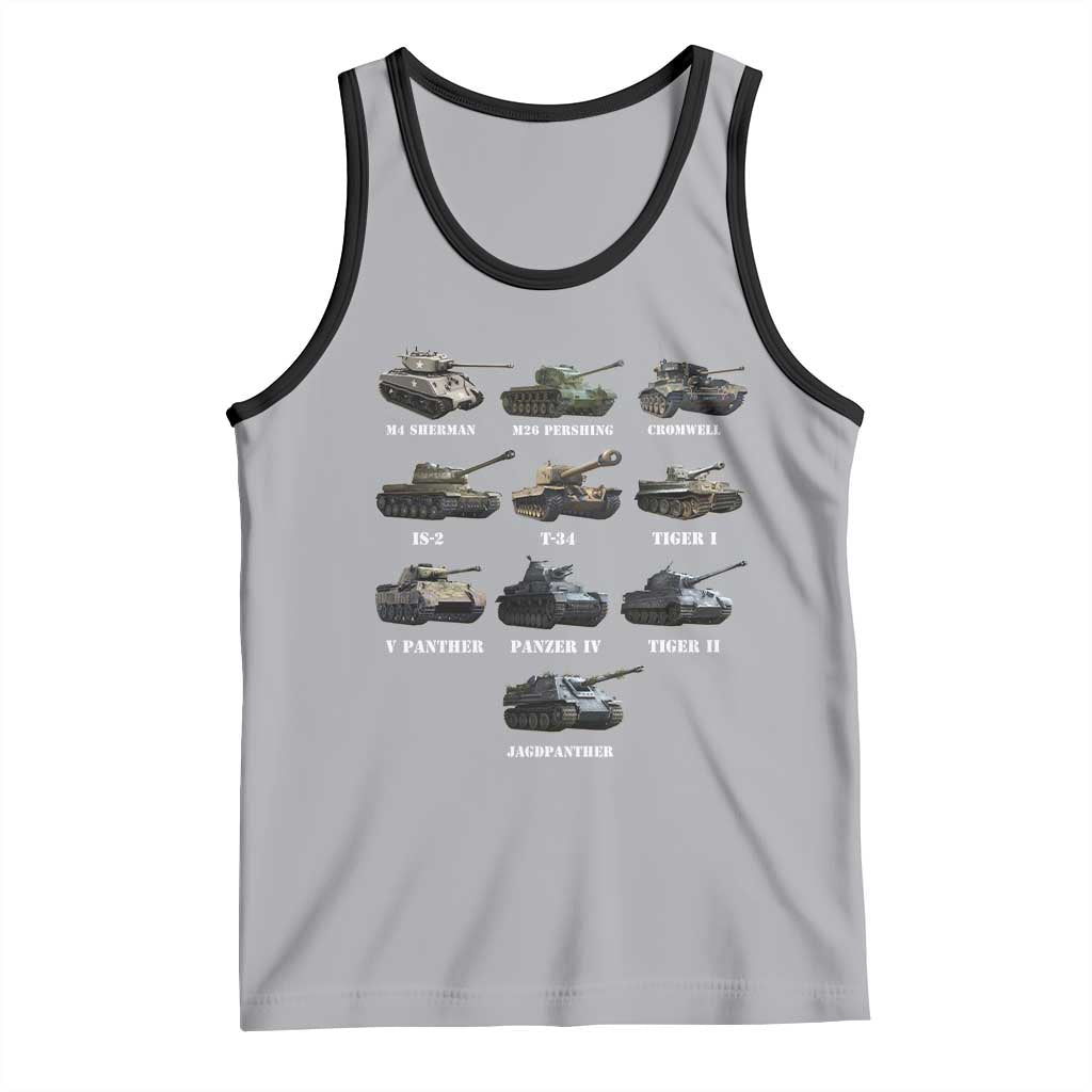 WW2 Tanks Tank Top M4 Sherman Panzer IV Tiger II T-34 History Buff