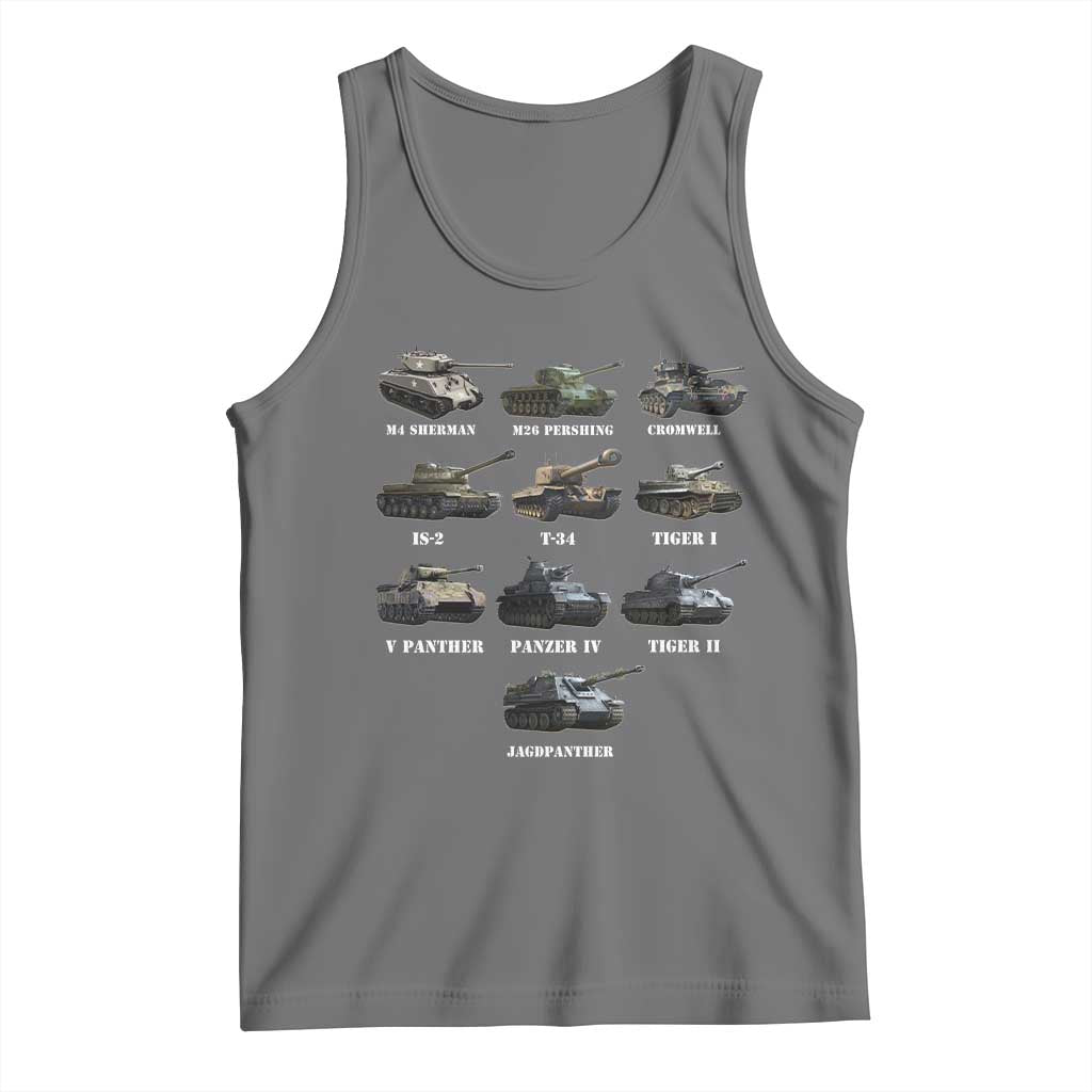 WW2 Tanks Tank Top M4 Sherman Panzer IV Tiger II T-34 History Buff