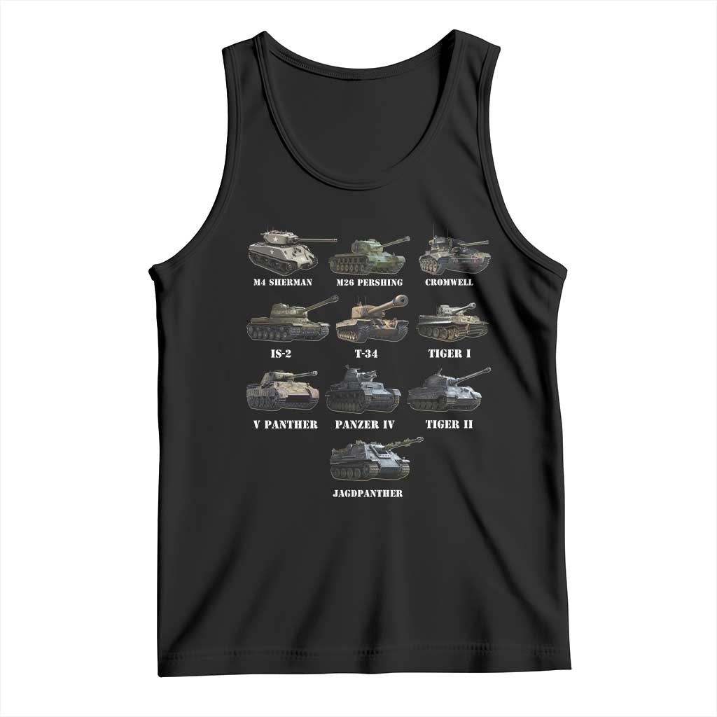 WW2 Tanks Tank Top M4 Sherman Panzer IV Tiger II T-34 History Buff