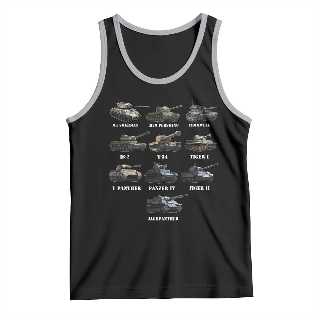WW2 Tanks Tank Top M4 Sherman Panzer IV Tiger II T-34 History Buff