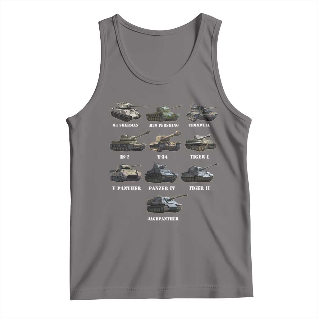 WW2 Tanks Tank Top M4 Sherman Panzer IV Tiger II T-34 History Buff