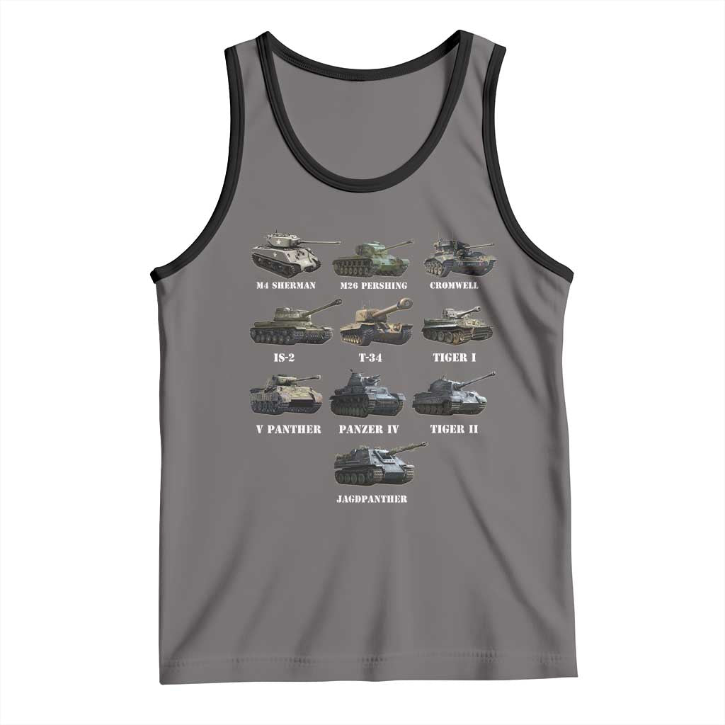 WW2 Tanks Tank Top M4 Sherman Panzer IV Tiger II T-34 History Buff