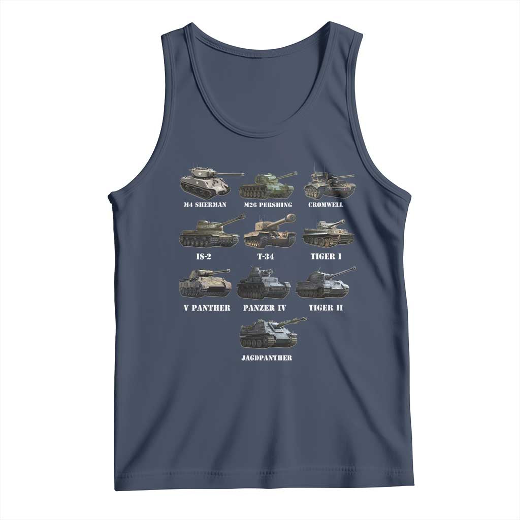 WW2 Tanks Tank Top M4 Sherman Panzer IV Tiger II T-34 History Buff
