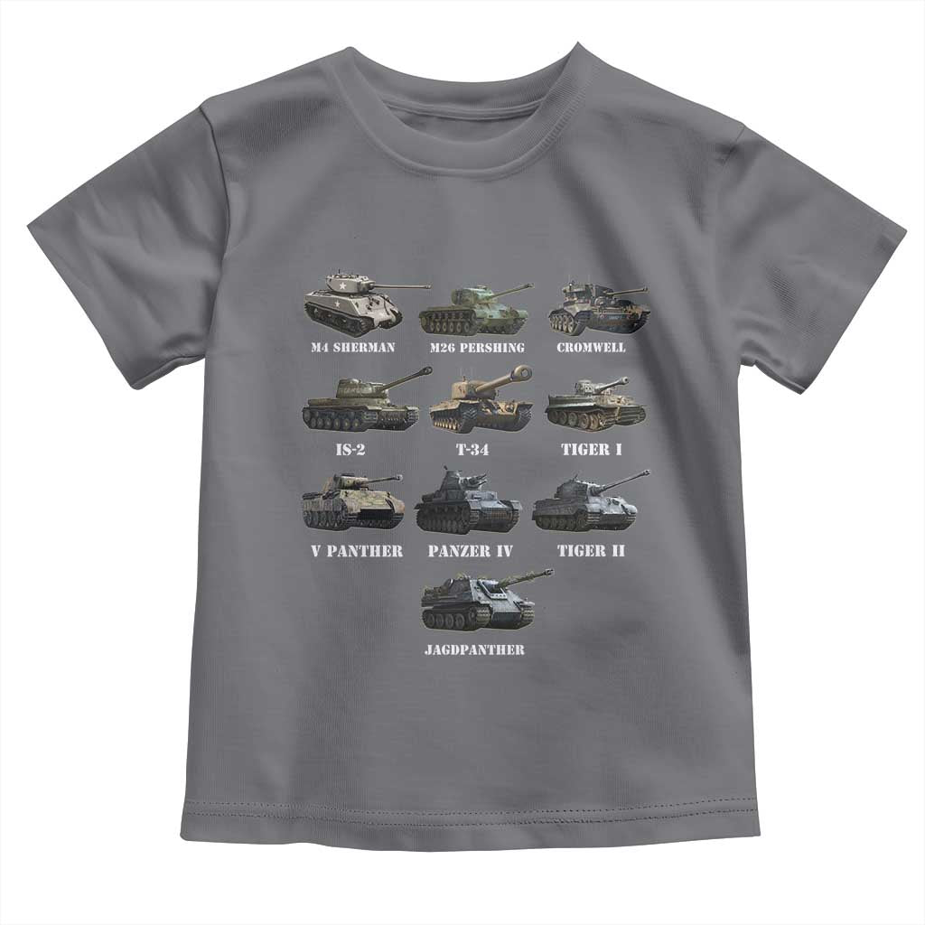WW2 Tanks Toddler T Shirt M4 Sherman Panzer IV Tiger II T-34 History Buff