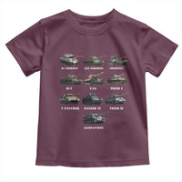 WW2 Tanks Toddler T Shirt M4 Sherman Panzer IV Tiger II T-34 History Buff