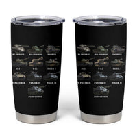 WW2 Tanks Tumbler Cup M4 Sherman Panzer IV Tiger II T-34 History Buff