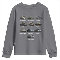 WW2 Tanks Youth Sweatshirt M4 Sherman Panzer IV Tiger II T-34 History Buff