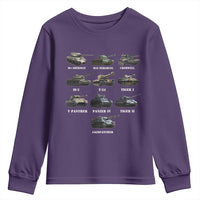 WW2 Tanks Youth Sweatshirt M4 Sherman Panzer IV Tiger II T-34 History Buff