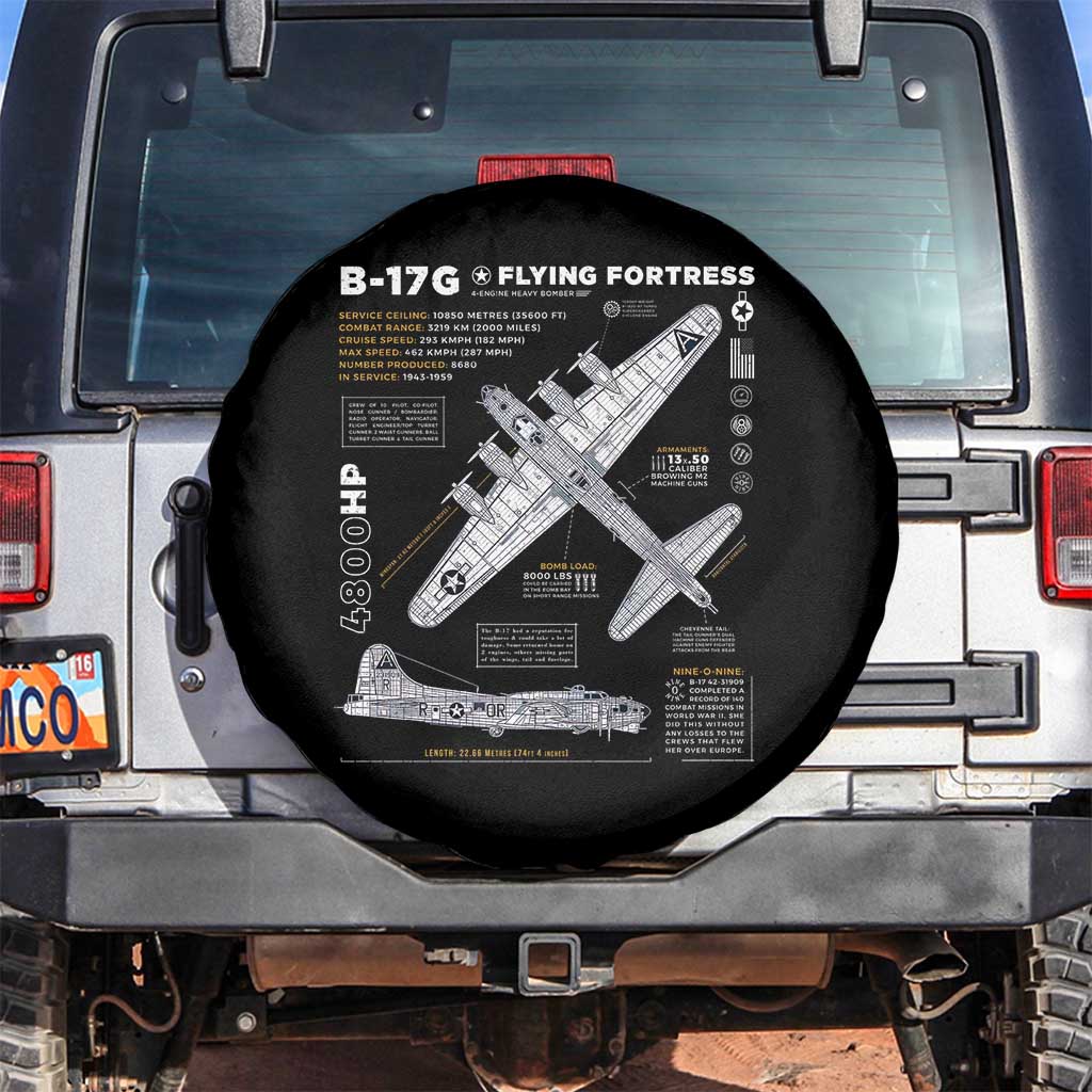 B-17 Flying Fortress Spare Tire Cover WW2 B-17G Bomber Vintage Aviation
