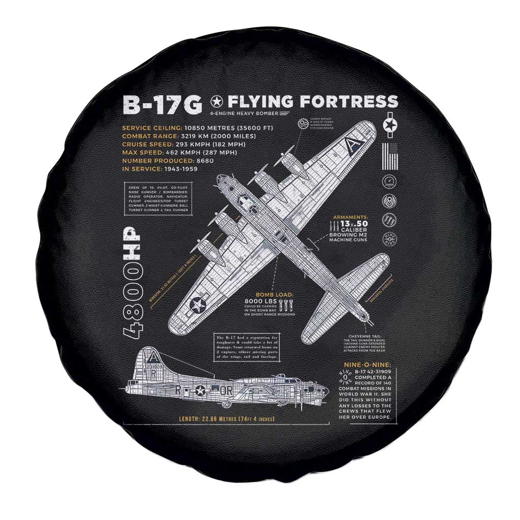 B-17 Flying Fortress Spare Tire Cover WW2 B-17G Bomber Vintage Aviation