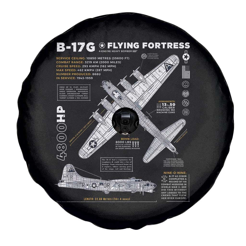 B-17 Flying Fortress Spare Tire Cover WW2 B-17G Bomber Vintage Aviation