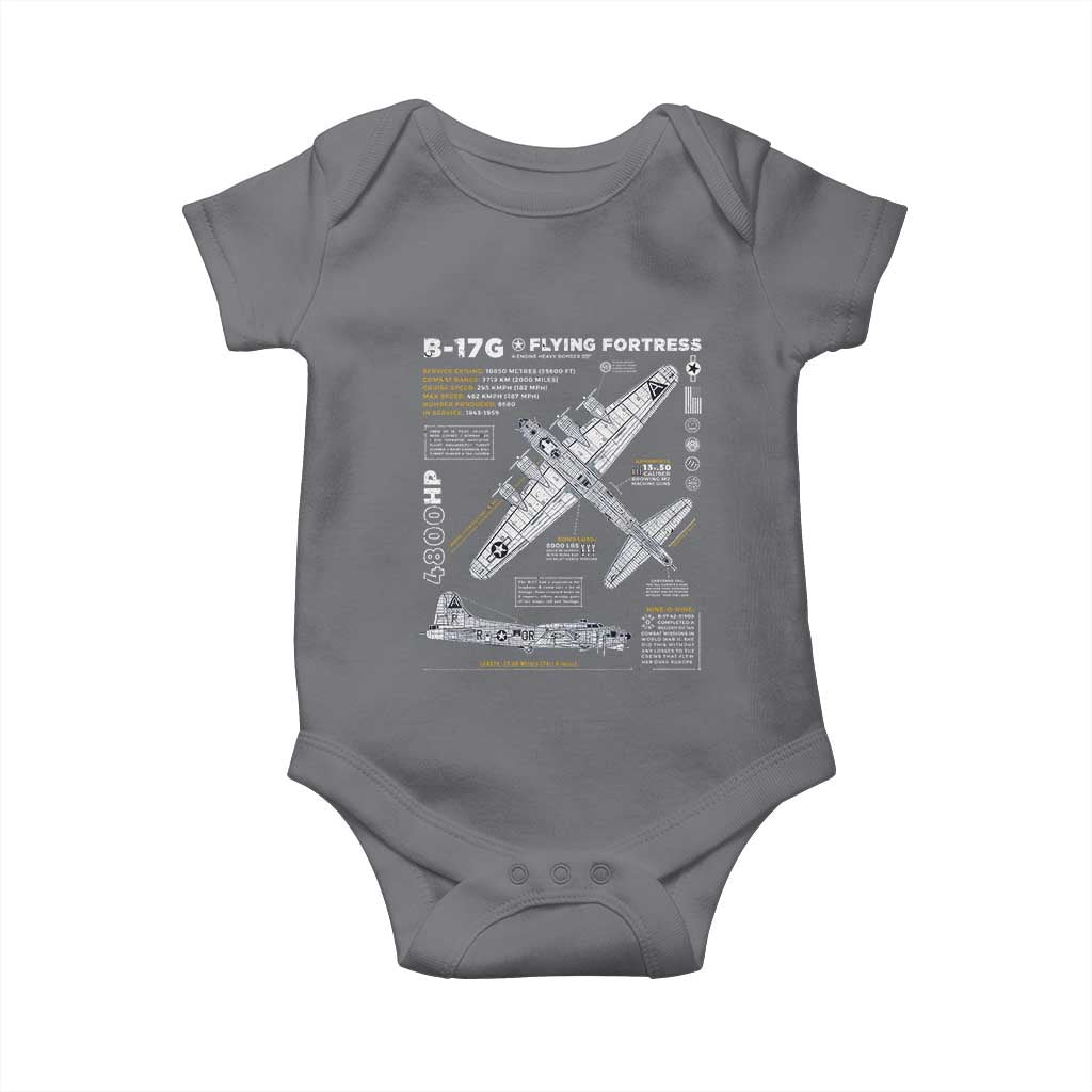B-17 Flying Fortress Baby Onesie WW2 B-17G Bomber Vintage Aviation
