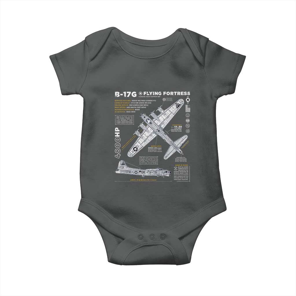 B-17 Flying Fortress Baby Onesie WW2 B-17G Bomber Vintage Aviation