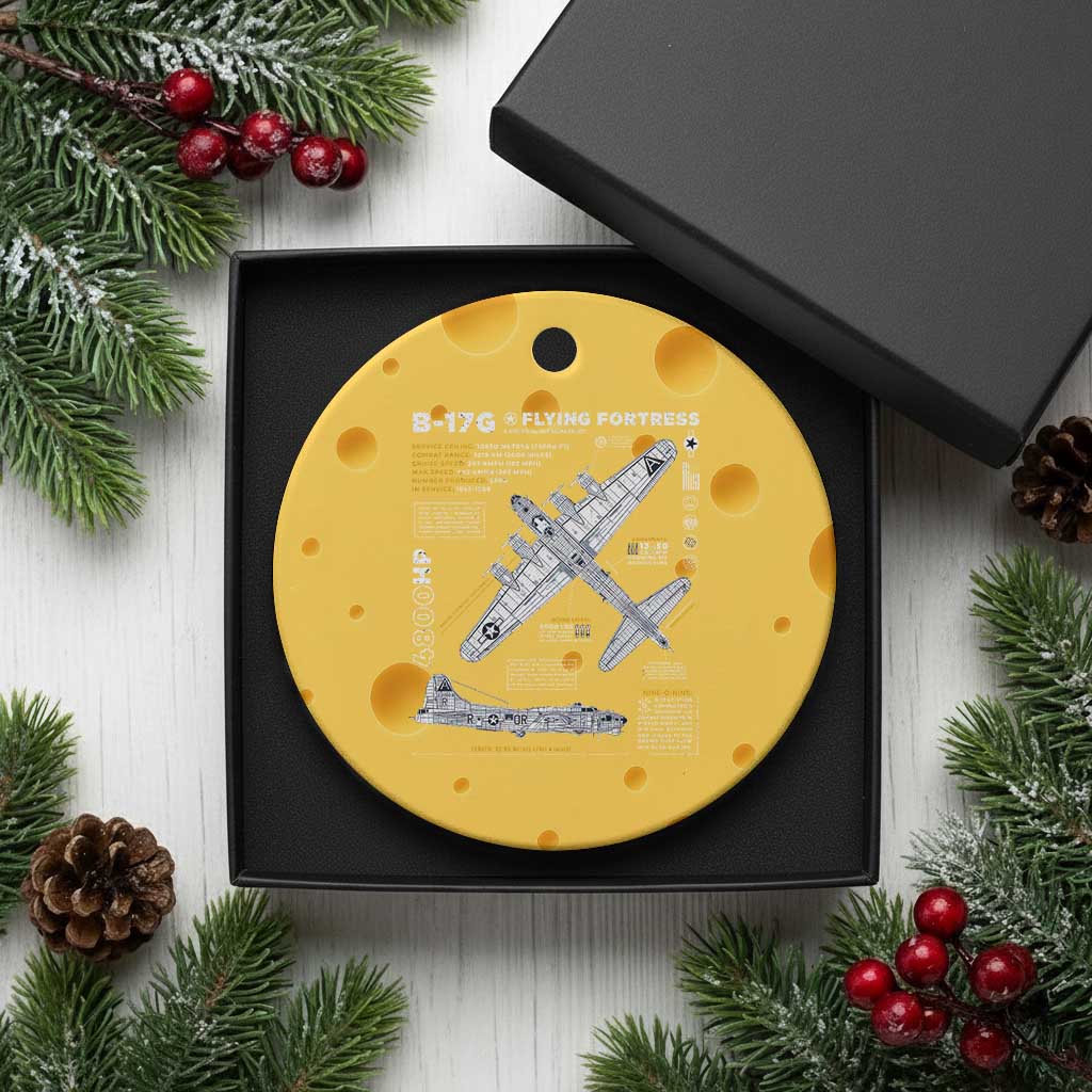 B-17 Flying Fortress Ceramic Ornament WW2 B-17G Bomber Vintage Aviation - Wonder Print Shop