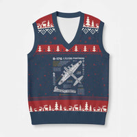 B-17 Flying Fortress V-Neck Knit Sweater Vest WW2 B-17G Bomber Vintage Aviation - Wonder Print Shop
