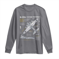 B-17 Flying Fortress Long Sleeve Shirt WW2 B-17G Bomber Vintage Aviation