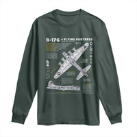 B-17 Flying Fortress Long Sleeve Shirt WW2 B-17G Bomber Vintage Aviation