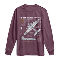 B-17 Flying Fortress Long Sleeve Shirt WW2 B-17G Bomber Vintage Aviation