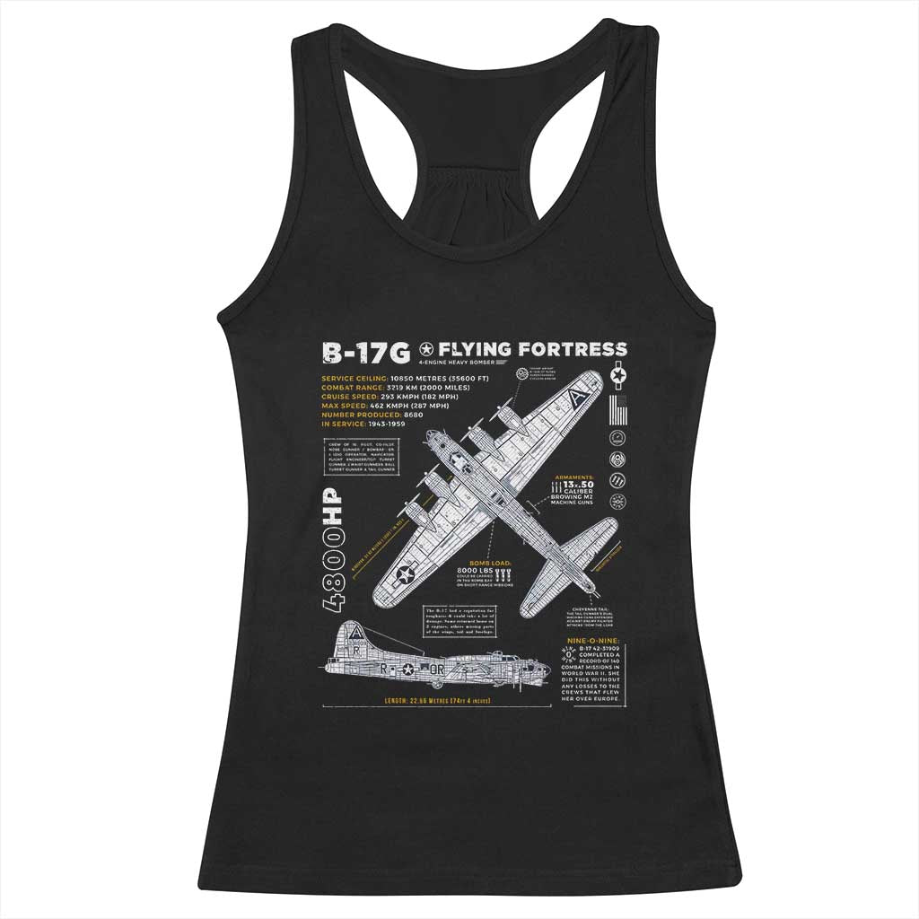 B-17 Flying Fortress Racerback Tank Top WW2 B-17G Bomber Vintage Aviation