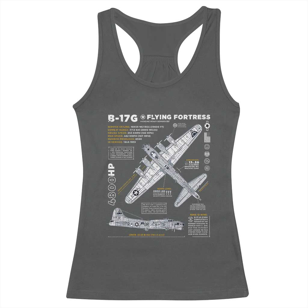 B-17 Flying Fortress Racerback Tank Top WW2 B-17G Bomber Vintage Aviation