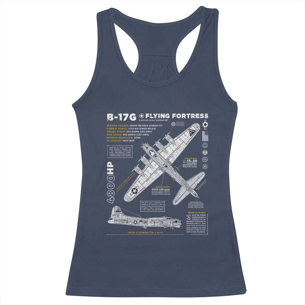 B-17 Flying Fortress Racerback Tank Top WW2 B-17G Bomber Vintage Aviation