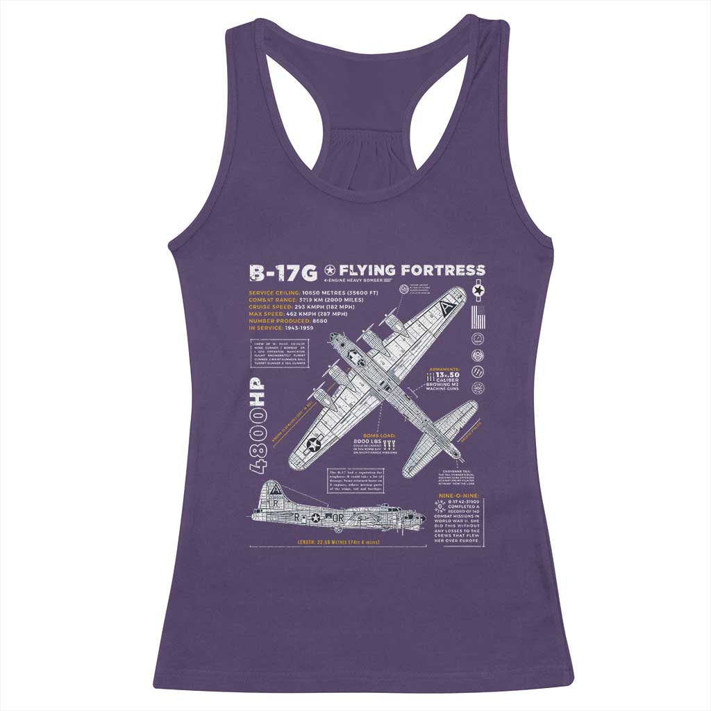 B-17 Flying Fortress Racerback Tank Top WW2 B-17G Bomber Vintage Aviation