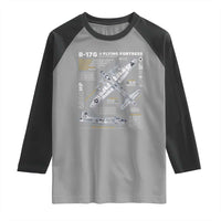 B-17 Flying Fortress Raglan Shirt WW2 B-17G Bomber Vintage Aviation