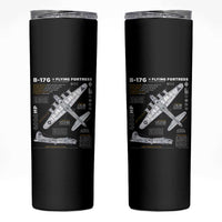 B-17 Flying Fortress Skinny Tumbler WW2 B-17G Bomber Vintage Aviation