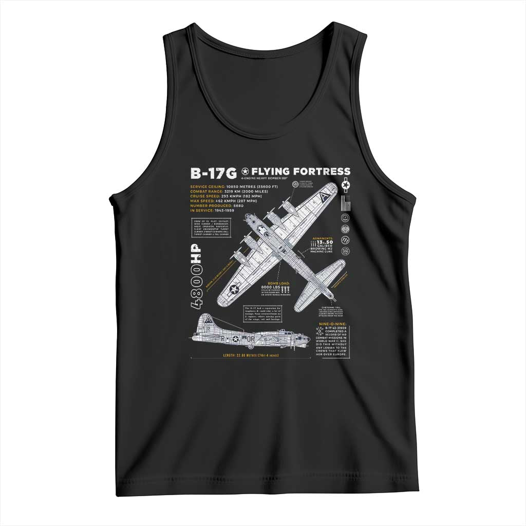 B-17 Flying Fortress Tank Top WW2 B-17G Bomber Vintage Aviation