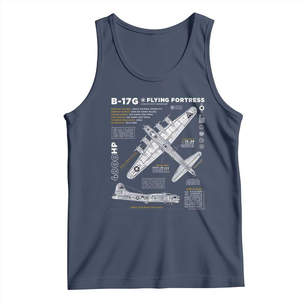 B-17 Flying Fortress Tank Top WW2 B-17G Bomber Vintage Aviation