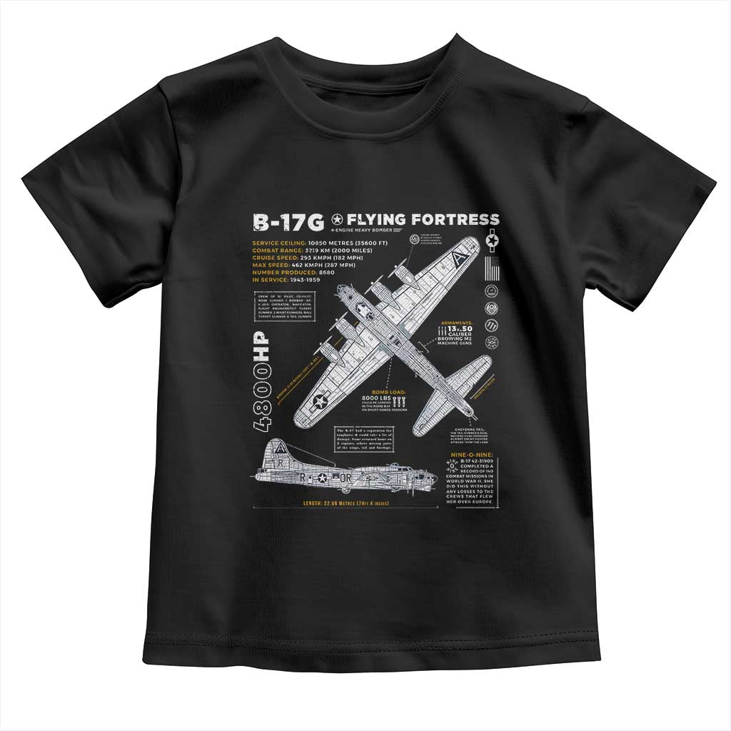 B-17 Flying Fortress Toddler T Shirt WW2 B-17G Bomber Vintage Aviation